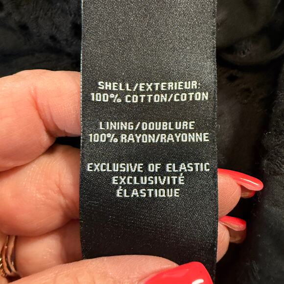 Women's 7 For All Mankind Black Eyelet Short Sleeve Tie Front Dress Size Small - Picture 8 of 10